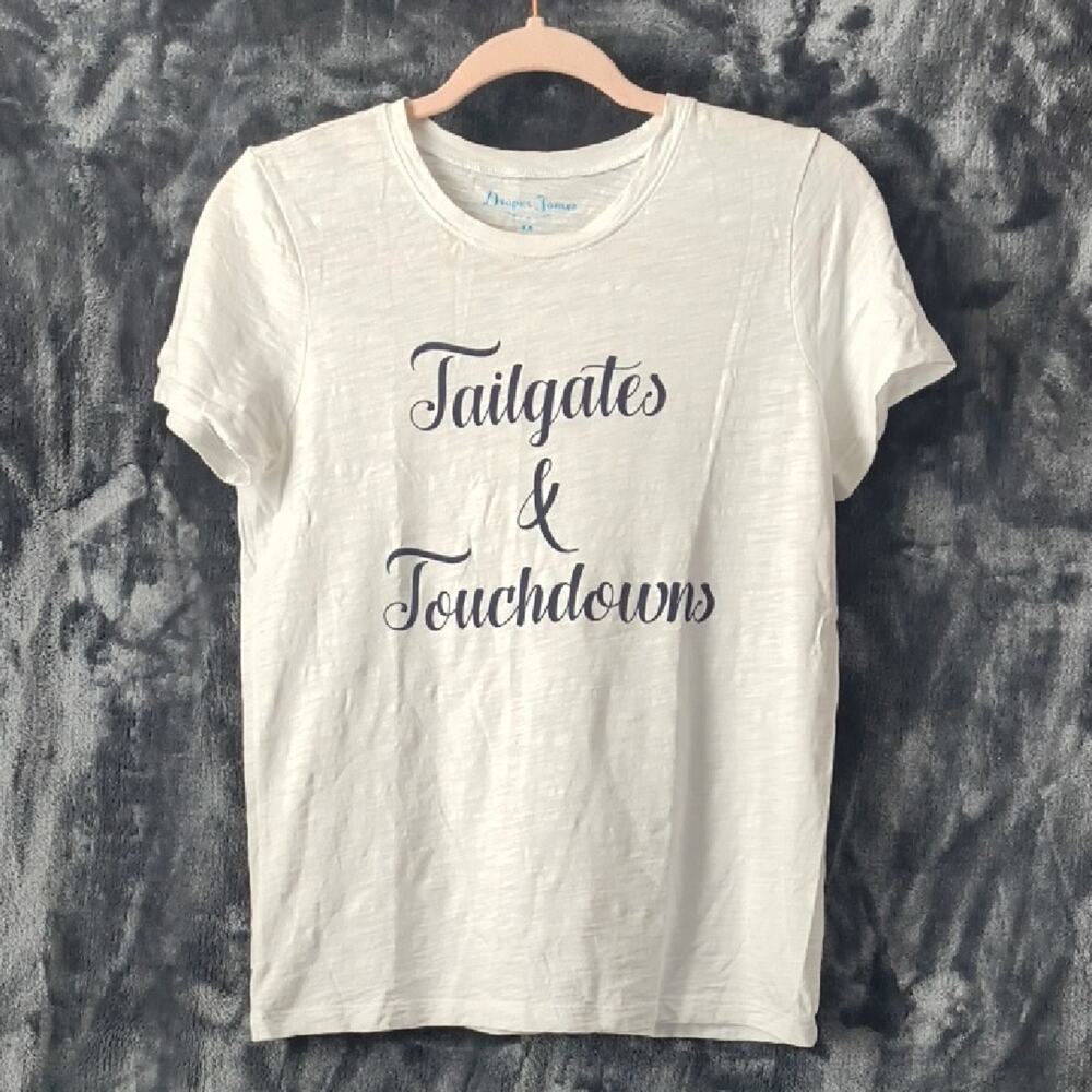 Draper James Tailgates & Touchdowns Football White T-Shirt Graphic Shirt XS